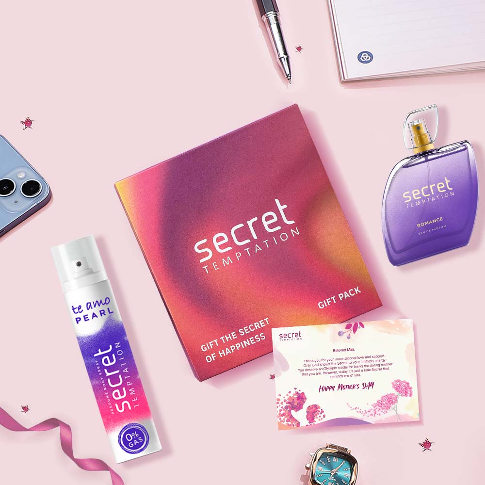 Gift Hamper with Te Amo Pearl 120ml and Romance Perfume 50ml