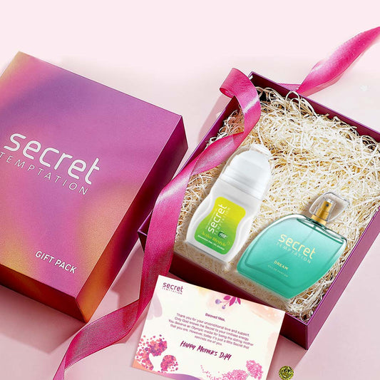 Gift Box with Te Amo Sparkle 120ml, Active Lifestyle Roll On 50ml and Dream Perfume 50ml