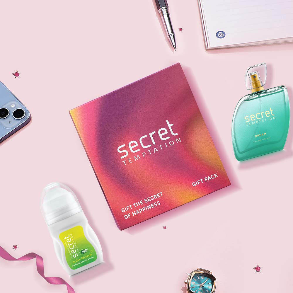 Gift Box with Te Amo Sparkle 120ml, Active Lifestyle Roll On 50ml and Dream Perfume 50ml