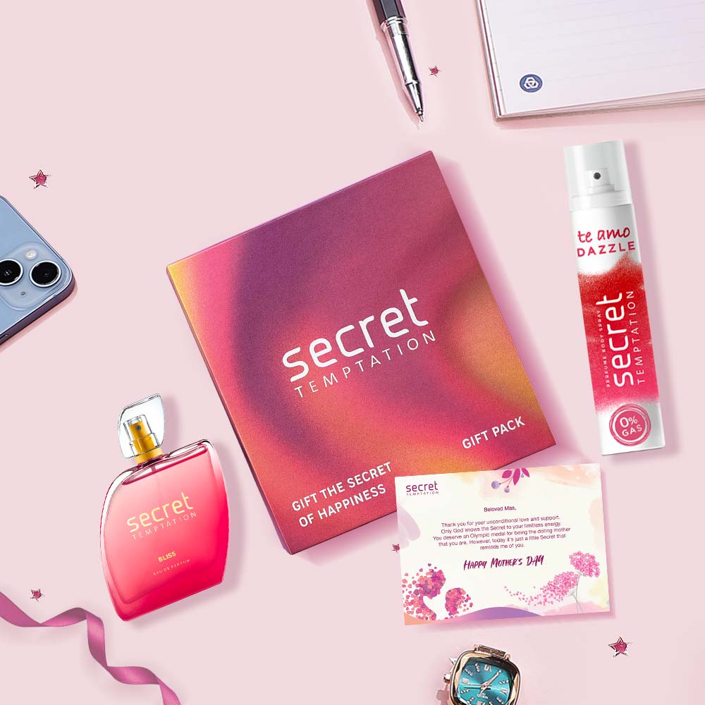 Gift Hamper with Te Amo Dazzle 120ml and Bliss Perfume 100ml