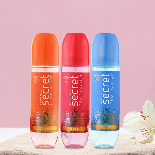 Bloom, Bold and Dew Body Mist, Pack of 3 (120ml each)