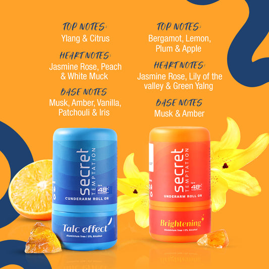 Talc Effect and Brightening Roll On, Pack of 2 (50ml each)