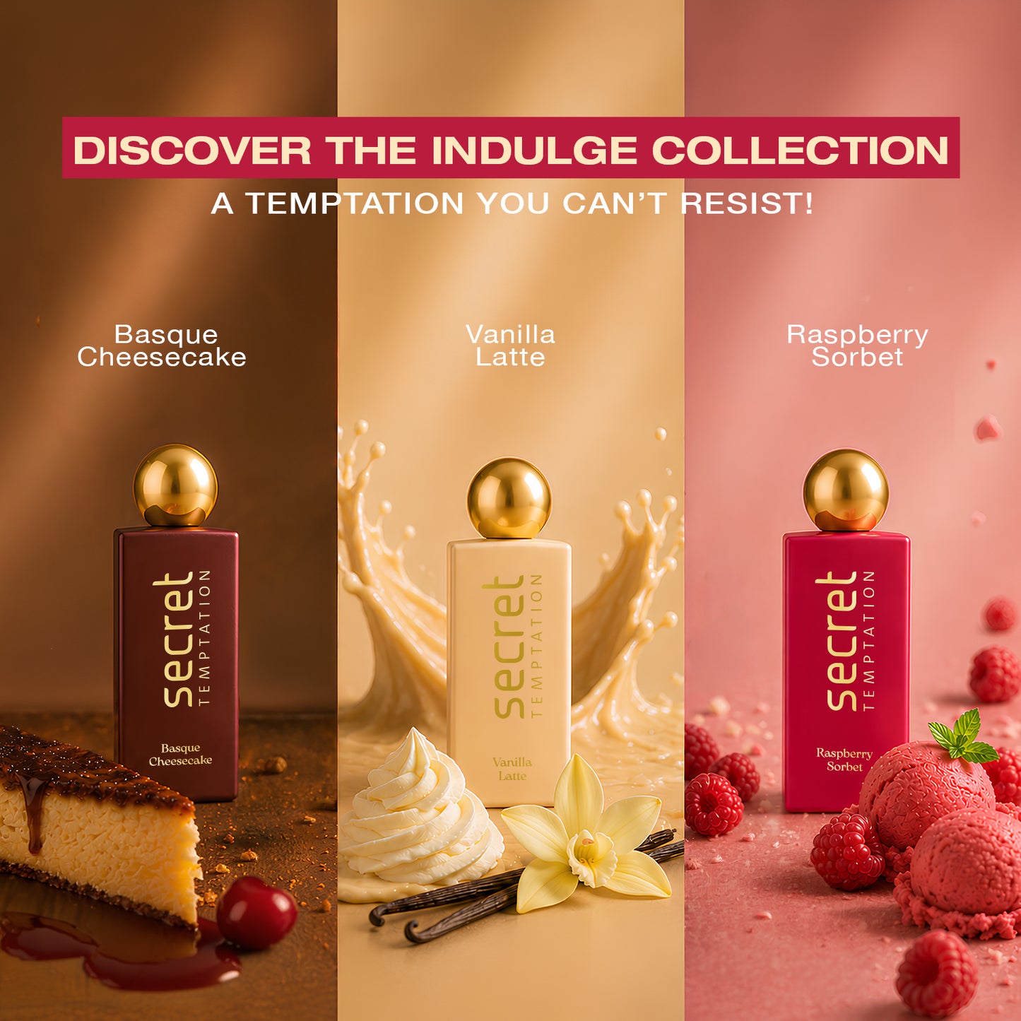 Secret Temptation Raspberry Sorbet Perfume for Women, 50ml | Long Lasting Perfume | Fruity Gourmand Fragrance for Women | Fresh Ladies Perfume I 20% Perfume Oil