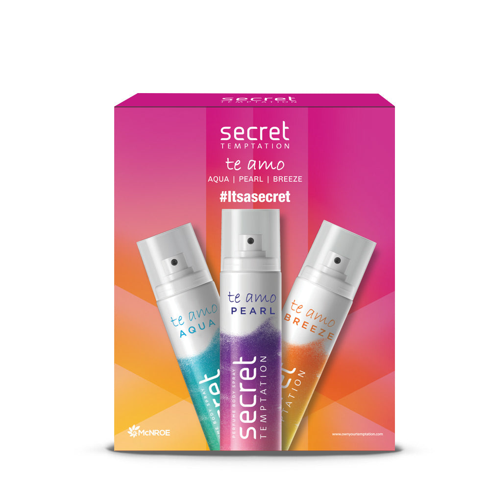 Te Amo Aqua, Breeze and Pearl Body Perfume, Pack of 3 (120ml each)