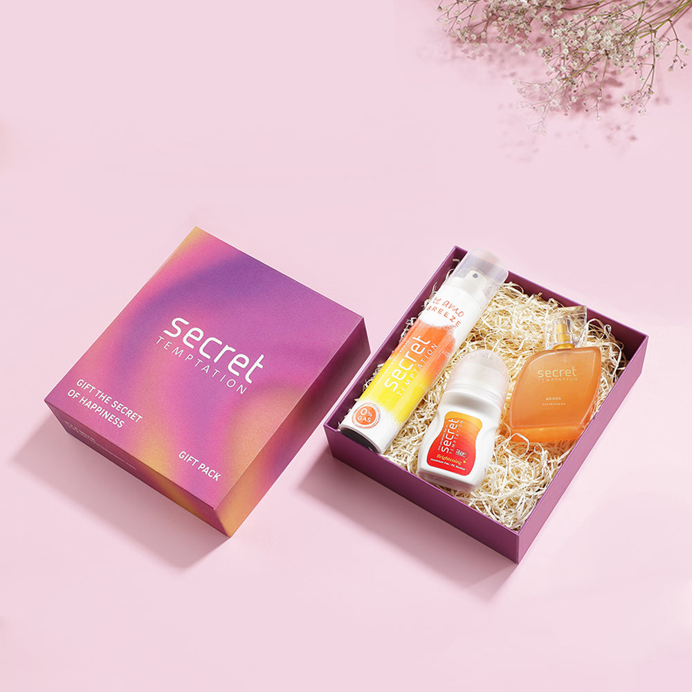 Gift Set with Te Amo Breeze 120ml, Brightening Roll On 50ml and Adore Perfume 50ml