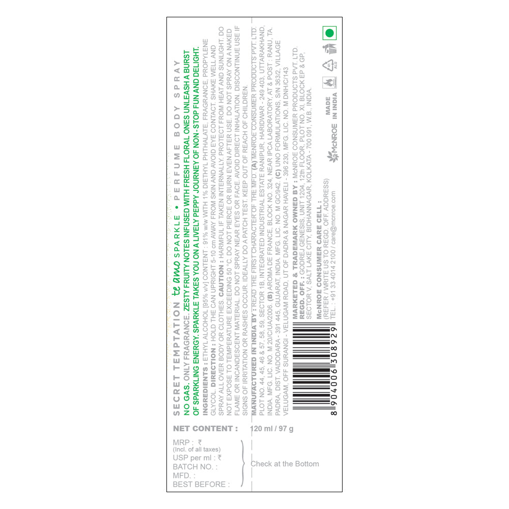 Te Amo Dazzle and Sparkle Body Perfume, Pack of 2 (120ml each)