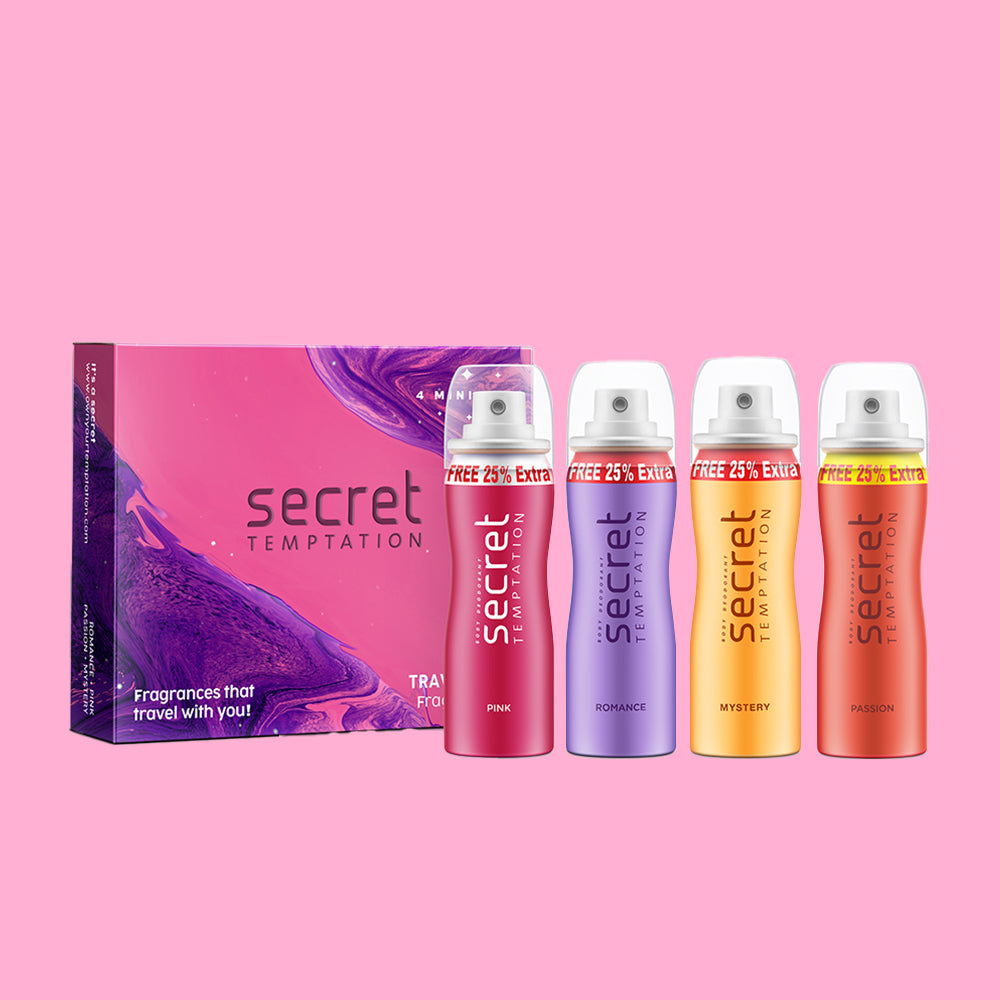 Pink, Romance, Mystery and Passion Deodorant, Pack of 4 (50ml each)