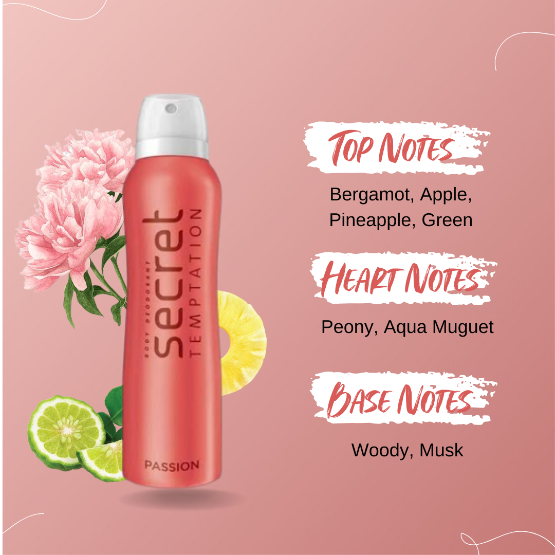 Passion and Pink Deodorant, Pack of 2 (150ml each)