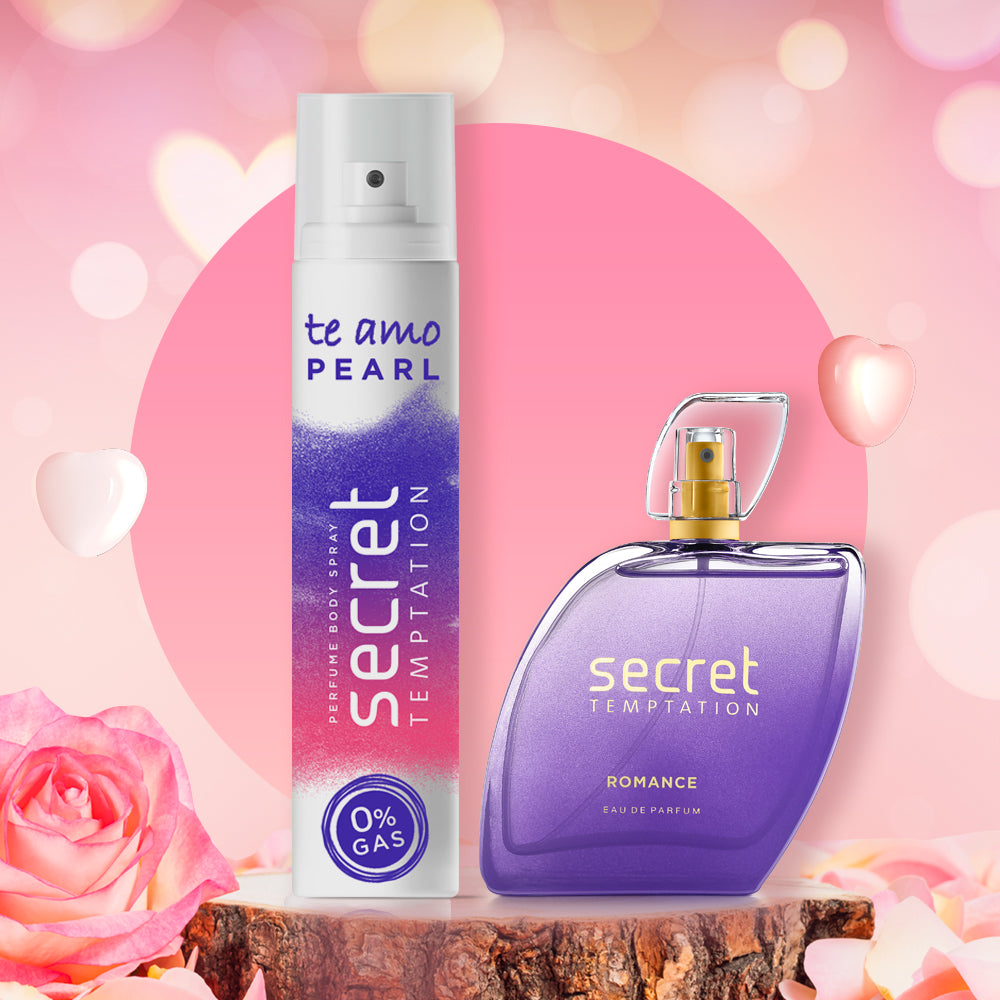 Valentine's Day Gift Hamper with Te Amo Pearl 120ml and Romance Perfume 50ml