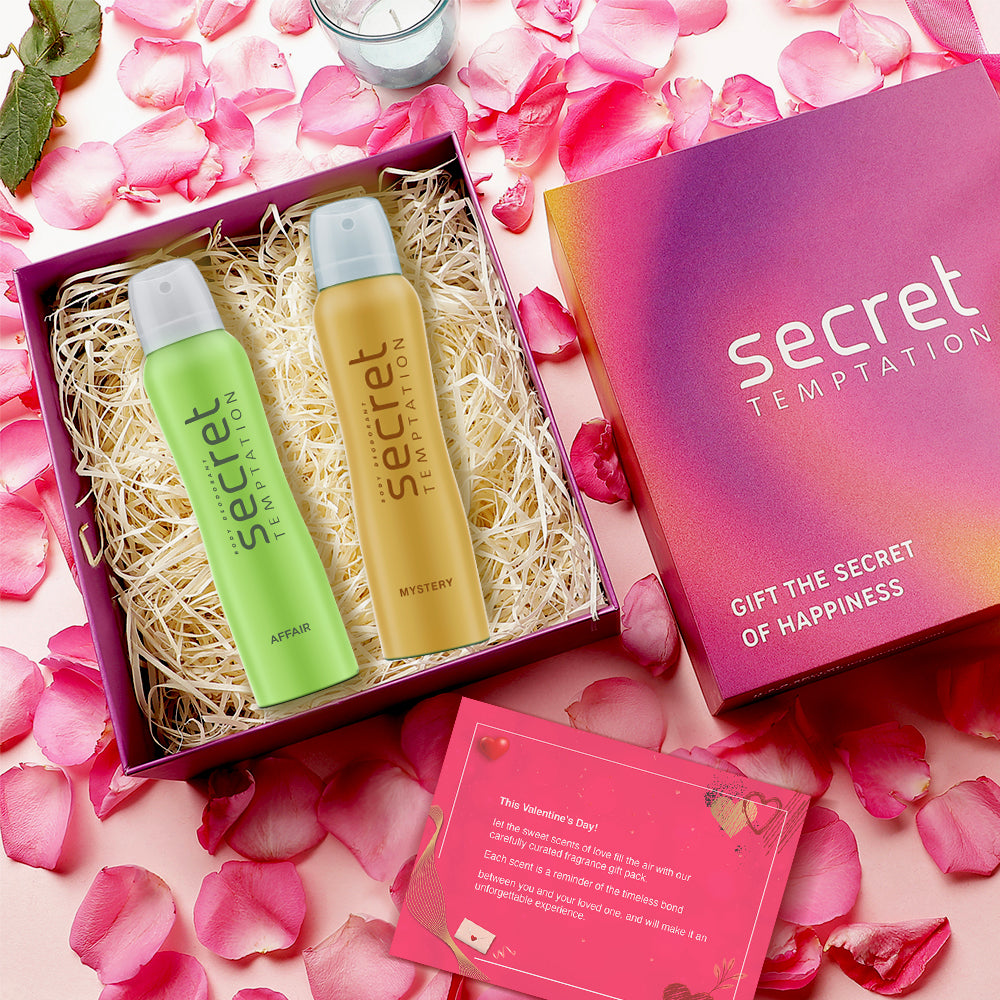 Valentine's Day Gift Box with Affair and Mystery Deodorant (150ml each)