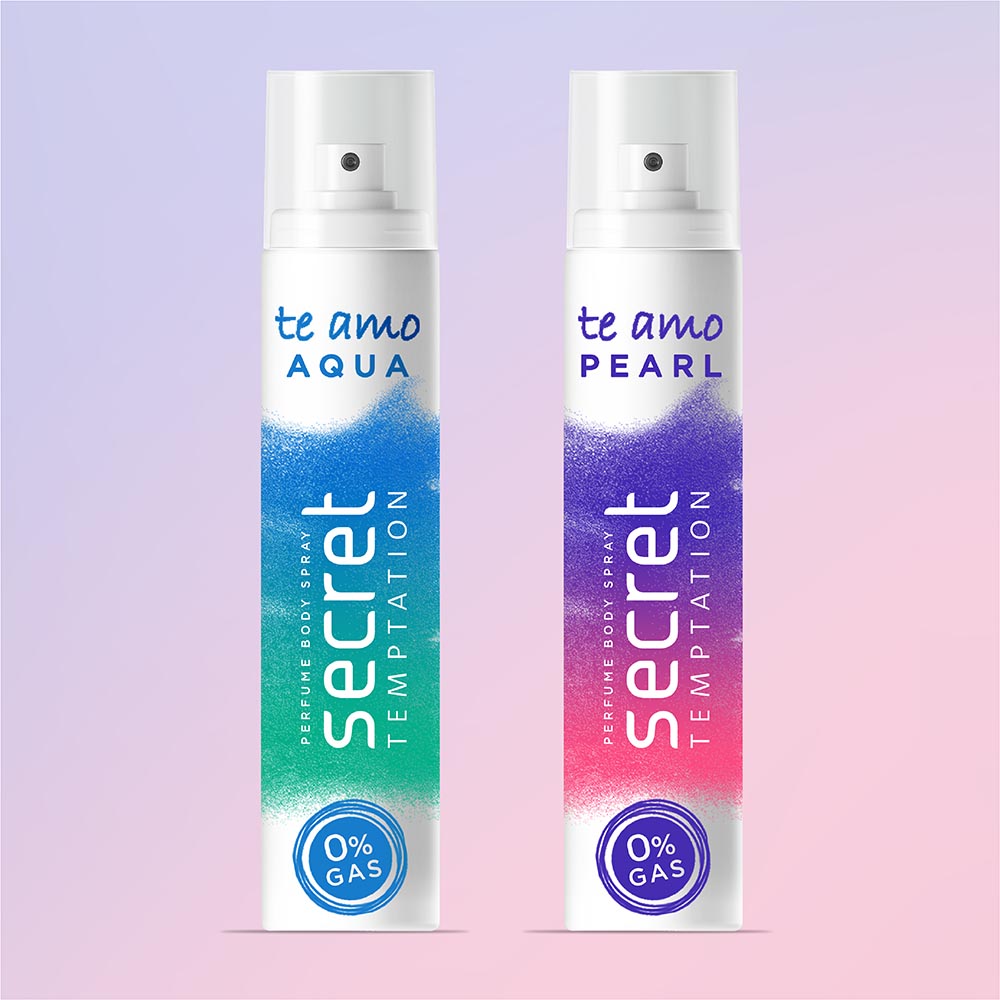 Te Amo Aqua and Pearl Body Perfume, Pack of 2 (120ml each)