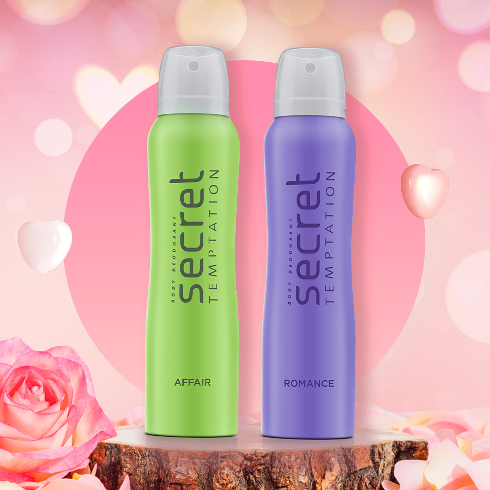 Valentine's Day Gift Box with Affair and Romance Deodorant (150ml each)