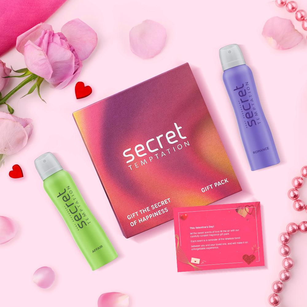 Valentine's Day Gift Box with Affair and Romance Deodorant (150ml each)