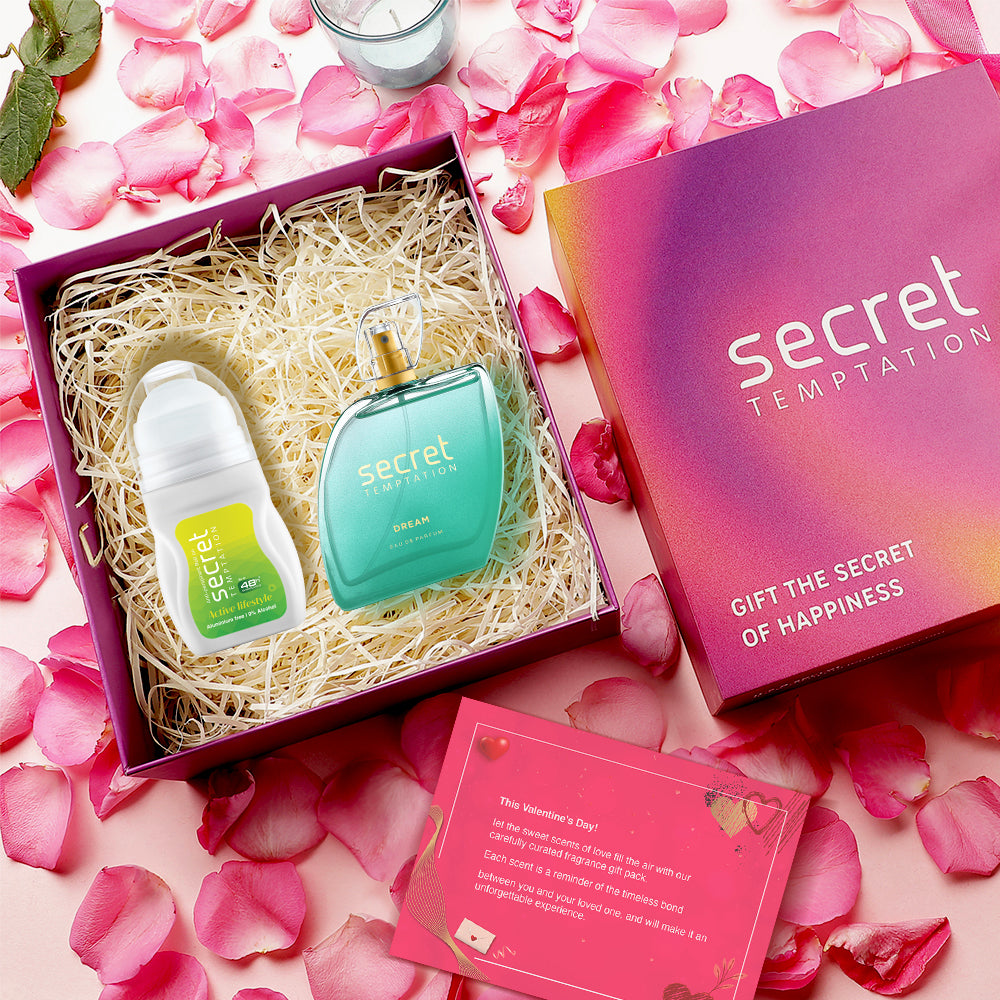 Valentine's Day Gift Box with Active Lifestyle Roll On & Dream Perfume (50ml each)