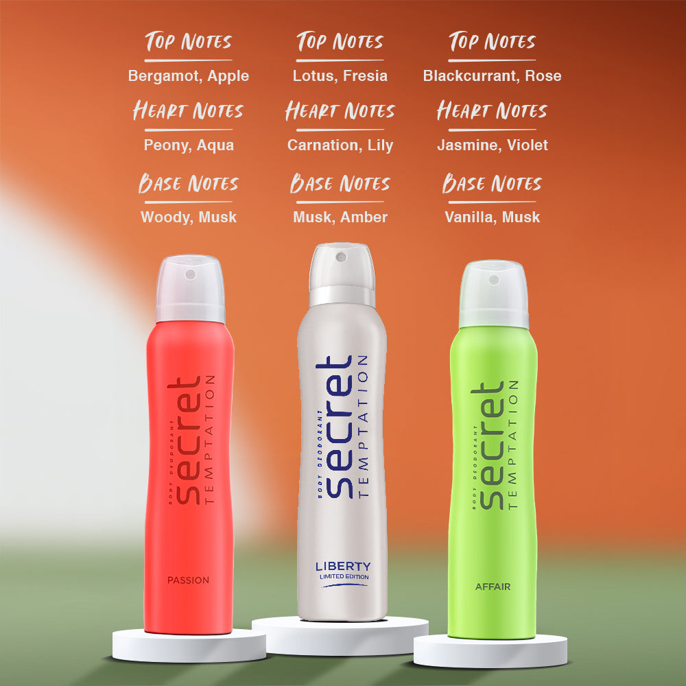 Freedom Pack with Passion, Liberty and Affair Deodorant