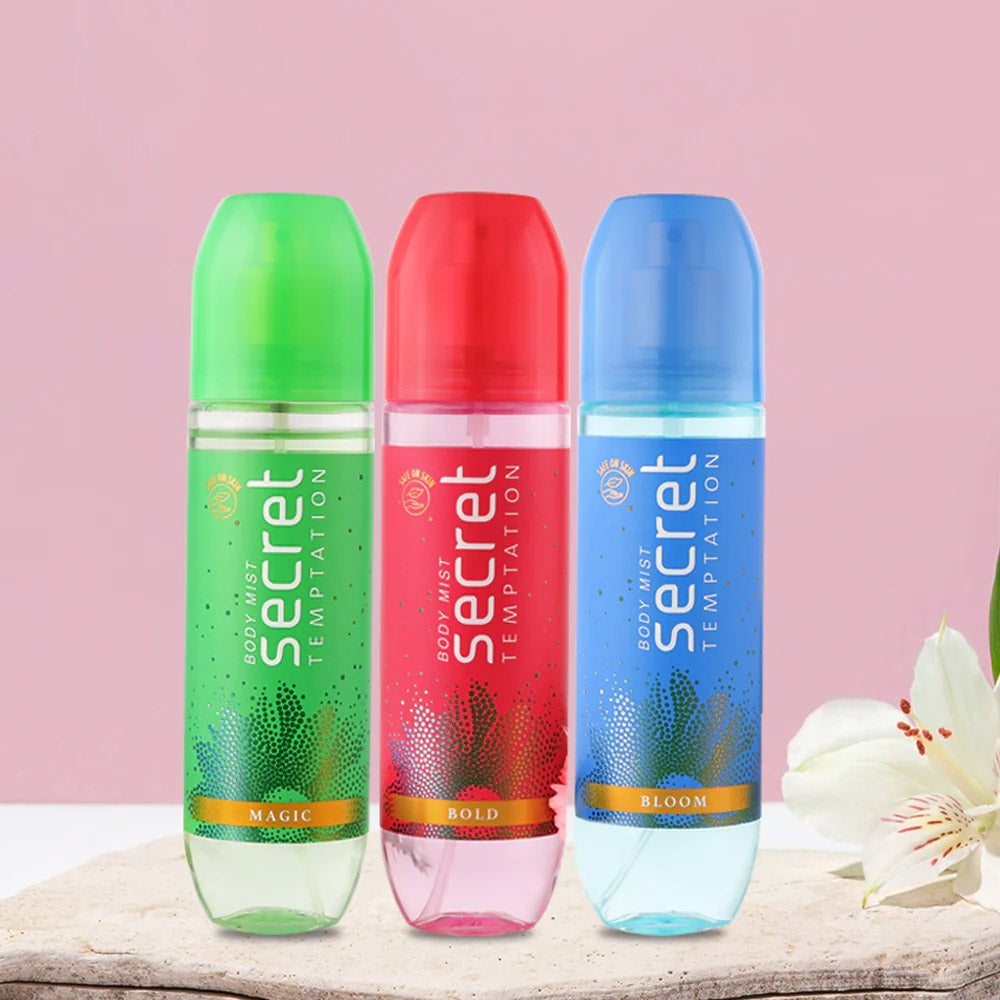 Bloom, Bold and Magic Body Mist, Pack of 3 (120ml each)
