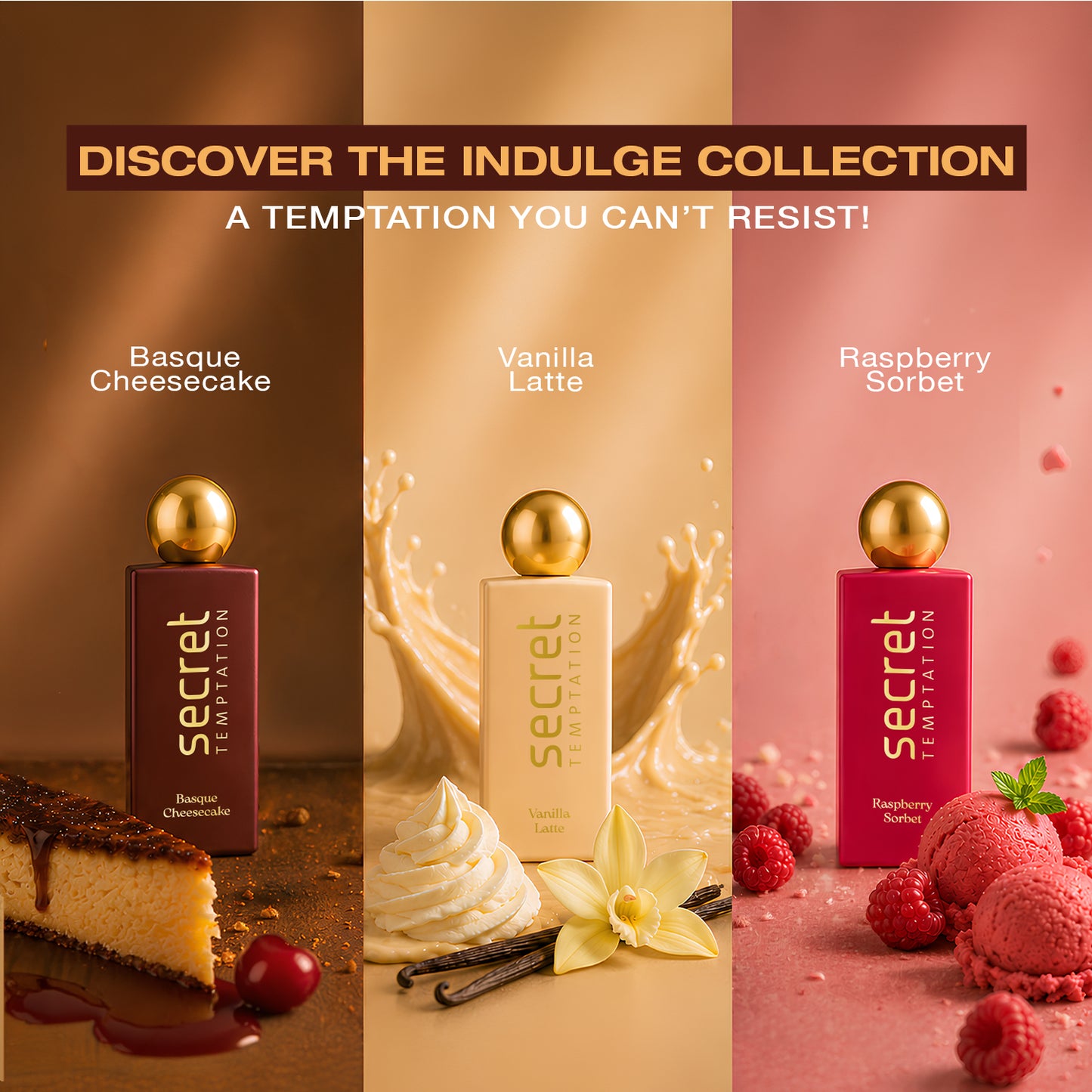 Secret Temptation Basque Cheesecake Perfume for Women, 50ml | Long Lasting Perfume | Rich Gourmand Fragrance for Women | Luxury Ladies Perfume I 20% Perfume Oil