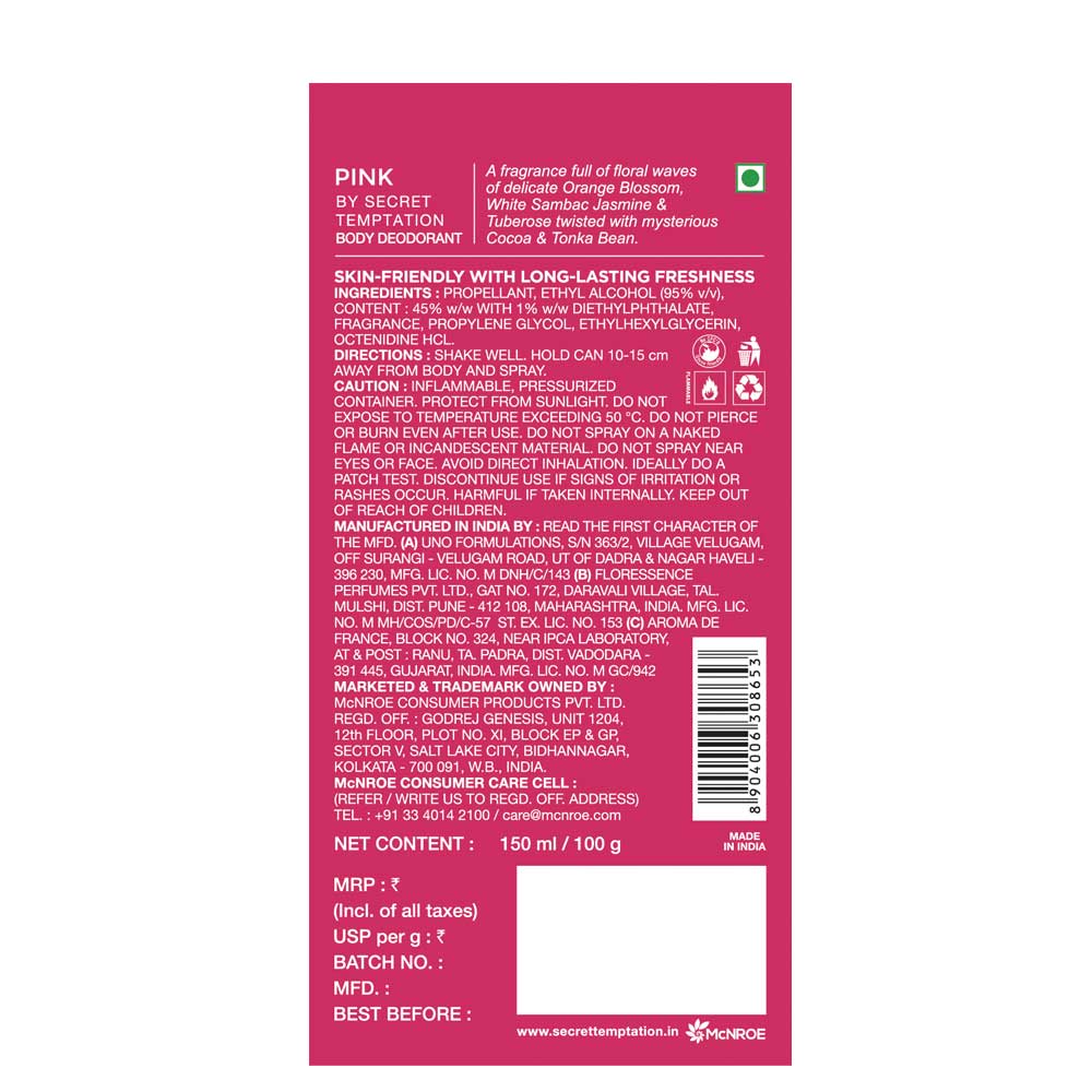 Pink Deodorant 150ml