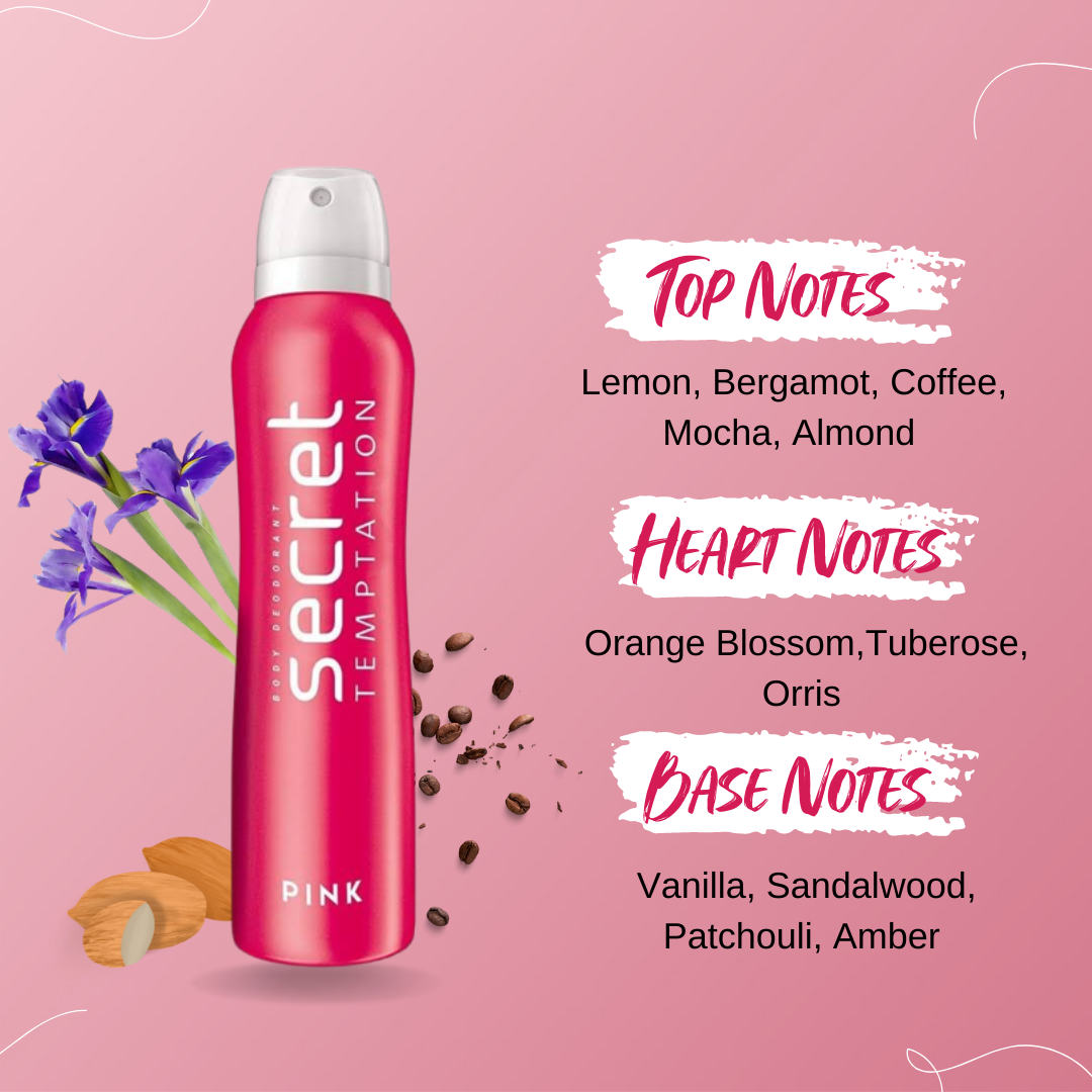 Pink Deodorant 150ml | Deodorant for Women | Secret Temptation