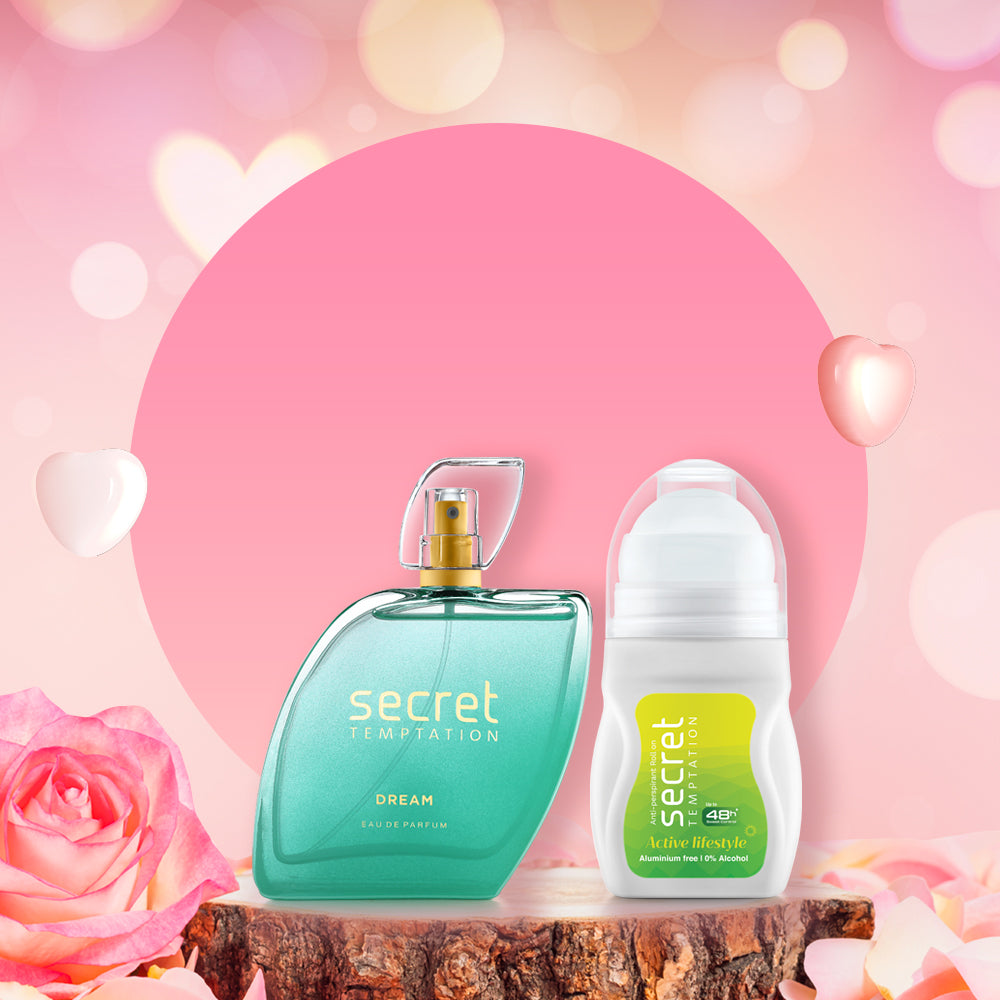 Valentine's Day Gift Box with Active Lifestyle Roll On & Dream Perfume (50ml each)