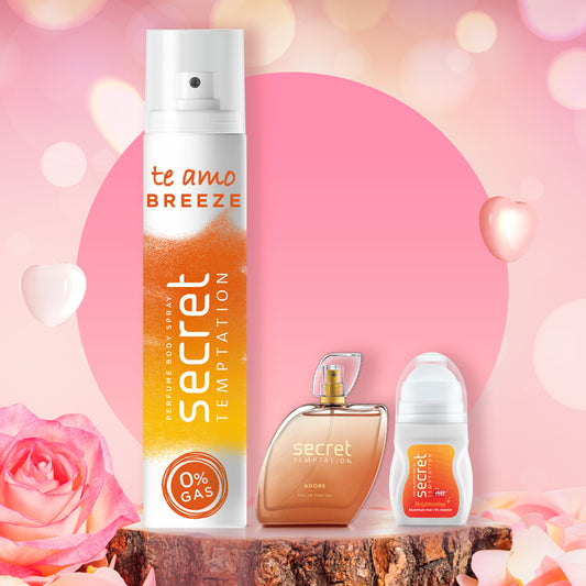 Valentine's Day Gift Box with Te Amo Breeze 120ml, Brightening Roll On 50ml and Adore Perfume 50ml