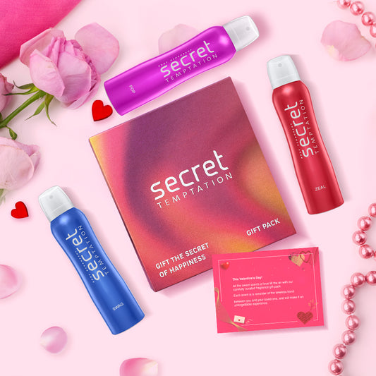 Valentine's Day Gift Box with Pop, Swag and Zeal Deodorants (150ml each)