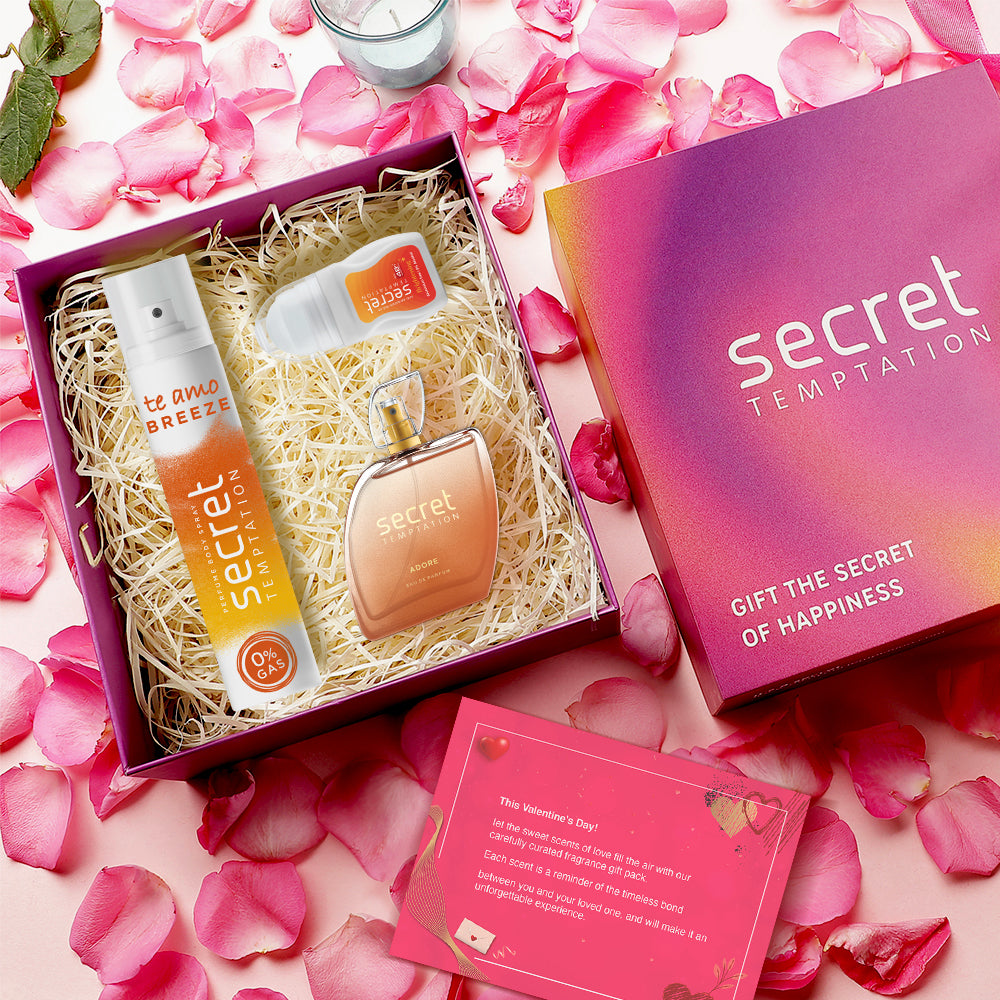 Valentine's Day Gift Box with Te Amo Breeze 120ml, Brightening Roll On 50ml and Adore Perfume 50ml