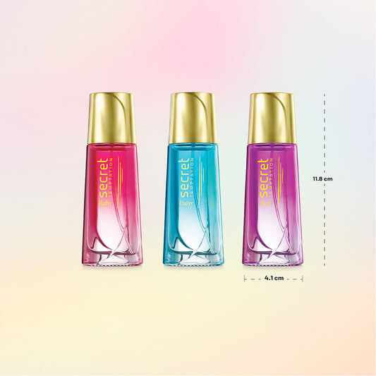 Cheer Collection Daisy, Jazz and Ruby Perfume, Pack of 3 (30ml each)